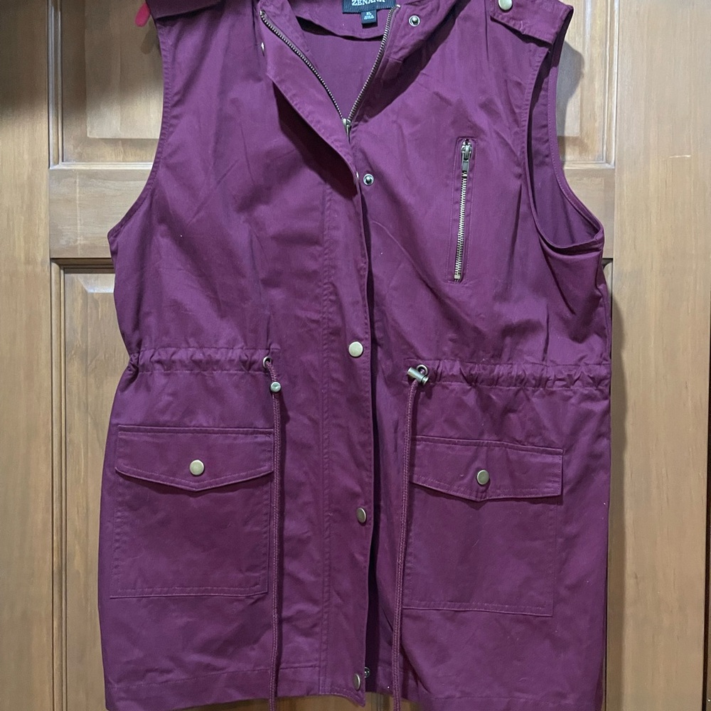 Zenana Outfitters Maroon Vest with Pockets